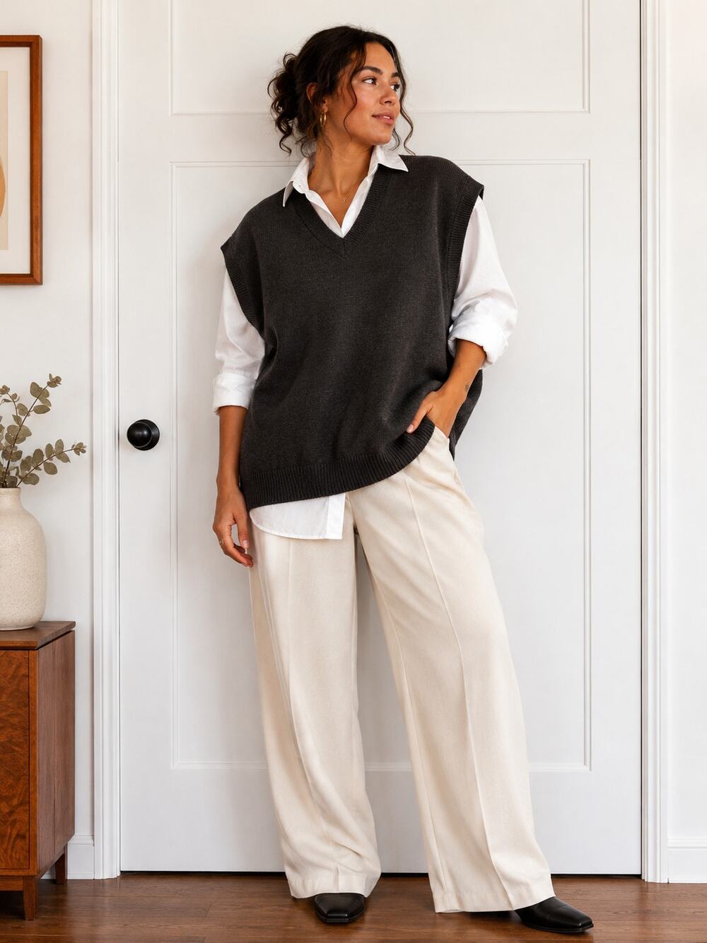 Vittorio Rocchetti Milano Wool Blend Oversized Sweater Vest XL ✨